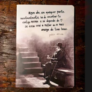 Chaplin & Neruda - caderno sem pauta artesanal da Entrelinhas
