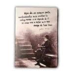 Capa do caderno Chaplin e Neruda da Entrelinhas, sem pauta, com arte exclusiva de artista brasileiro