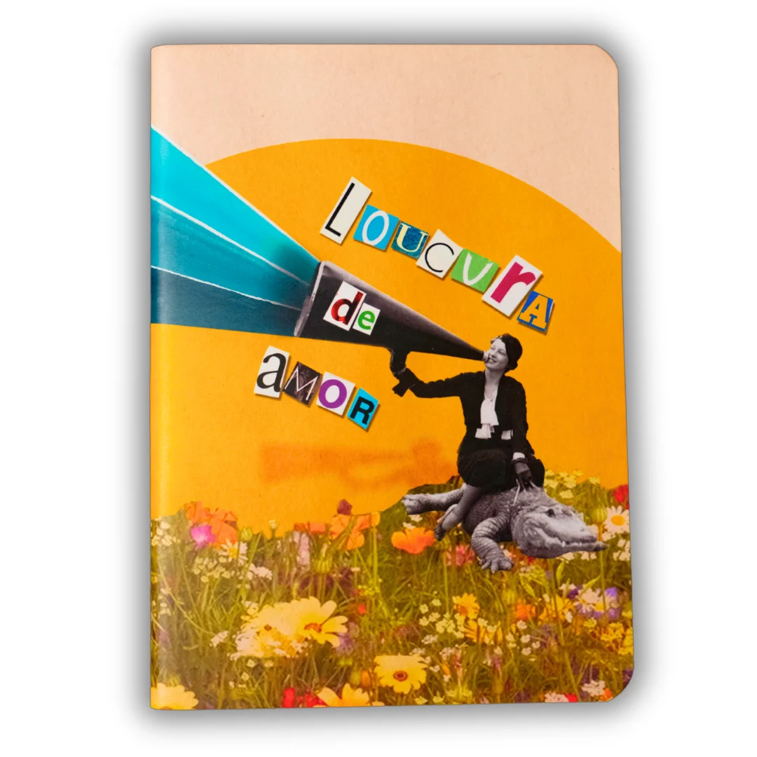 Loucura Capa Capa do caderno Loucura de Amor da Entrelinhas, sem pauta, com arte exclusiva de artista brasileiro