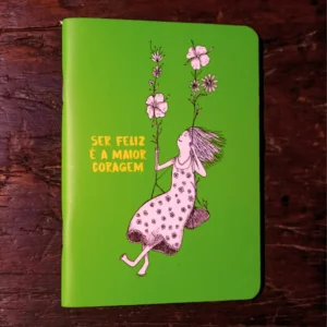 Ser Feliz - caderno sem pauta artesanal da Entrelinhas