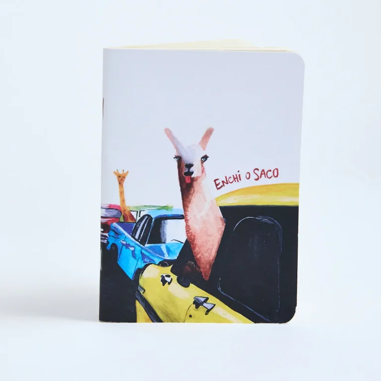 Caderno Lhama da Entrelinhas, sem pauta, com arte exclusiva de artista brasileiro